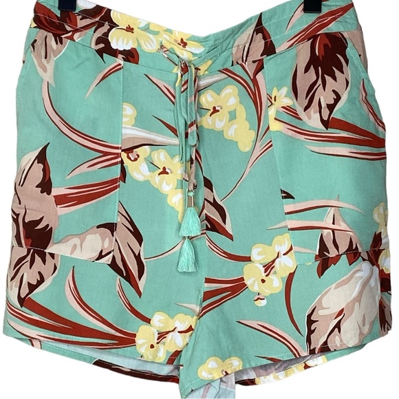 🎉Host Pick🎉L*Space Tropical Floral High Waist Westside Shorts Tassel NWT Sz S - Picture 4 of 16